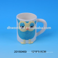 Factory direct wholesale customized ceramic owl mug with handle